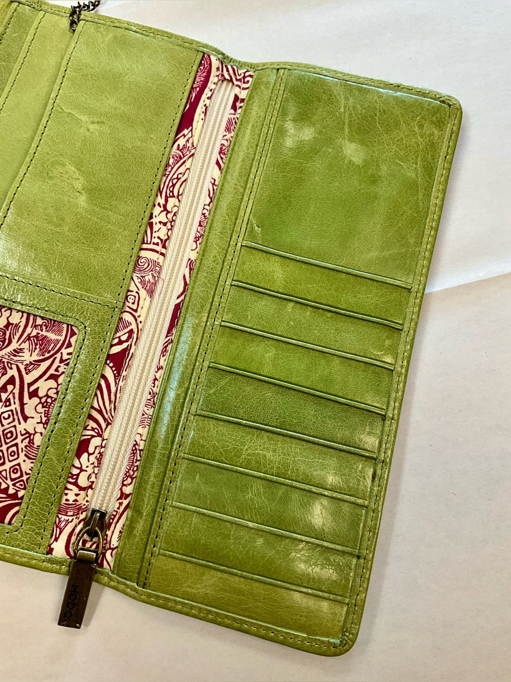 HOBO Olive Green Leather Frame Wallet Clutch - Picture 7 of 13
